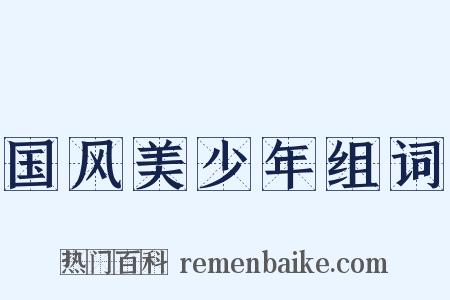 国风美少年组词是什么意思的图片